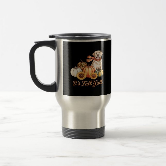 Mug De Voyage Chute Y’all Chien Leopard Citrouille Automne Creat (Gauche)