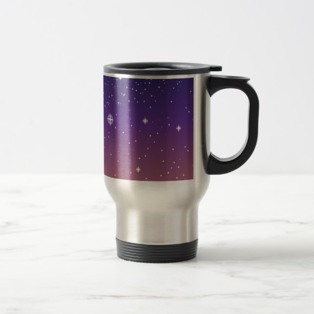 Mug De Voyage Ciel d'étoile violet et or (Droit)