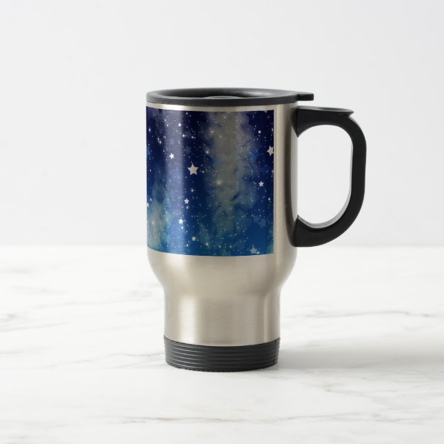 Mug De Voyage Ciel nocturne bleu étoilé (Droit)
