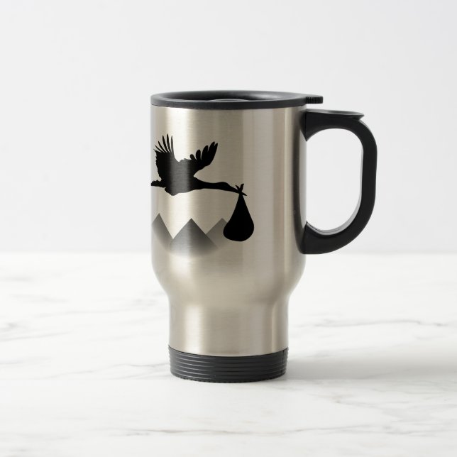 Mug De Voyage Cigogne et bébé (Droit)