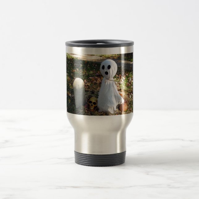 Mug De Voyage Cimetière, Fantôme et Citrouille (Centre)