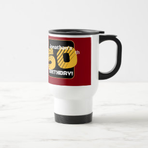 Mug De Voyage cinquantième Anniversaire avec le nombre rayé A0