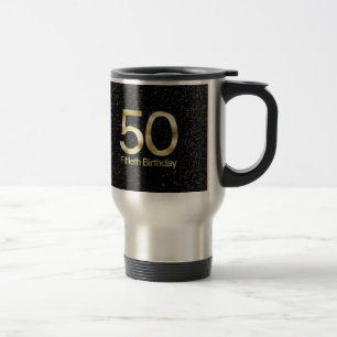 Mug De Voyage cinquantième Anniversaire, charme noir élégant