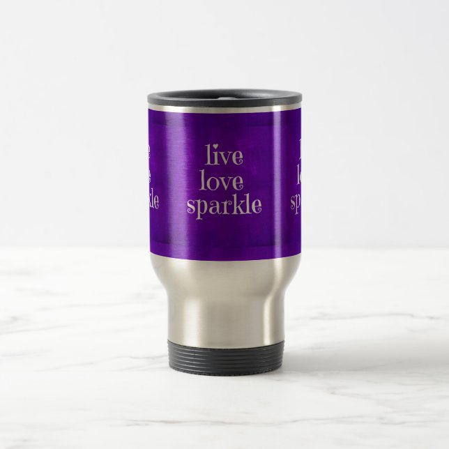 Mug De Voyage Citation d'amour vif pourpre (Centre)