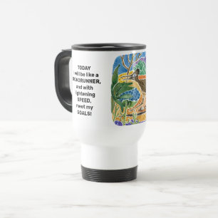 Mug De Voyage Citation de but avec l'illustration de l'aquarelle