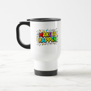 Mug De Voyage Citation de motivation colorée et audacieuse