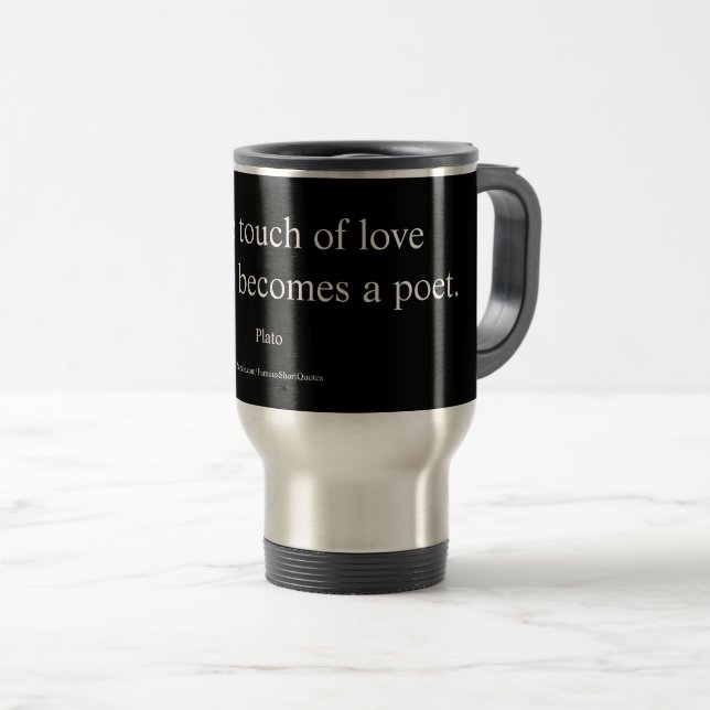 Mug De Voyage Citation de Platon ; Le Toucher de l'Amour (Devant droit)