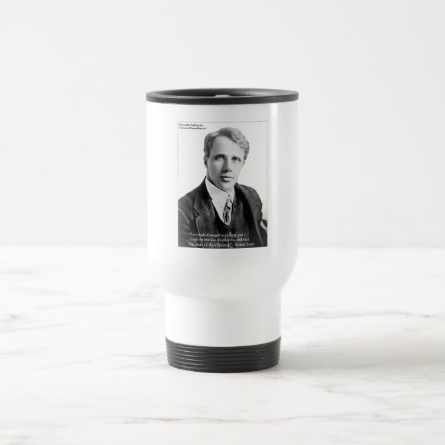 Mug De Voyage Citation de Robert Frost "Route Parcourue" sur Car (Centre)