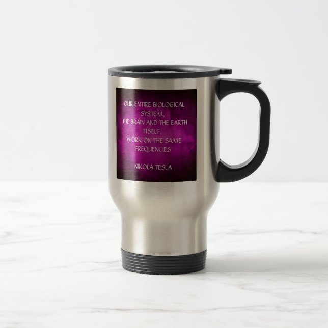 Mug De Voyage Citation de Tesla sur le violet (Droit)
