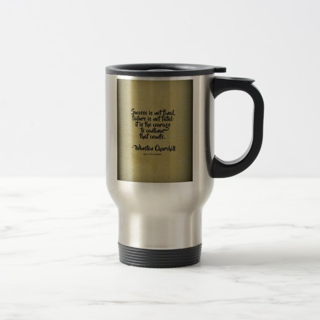 Mug De Voyage Citation de Winston Churchill ; Succès (Droit)