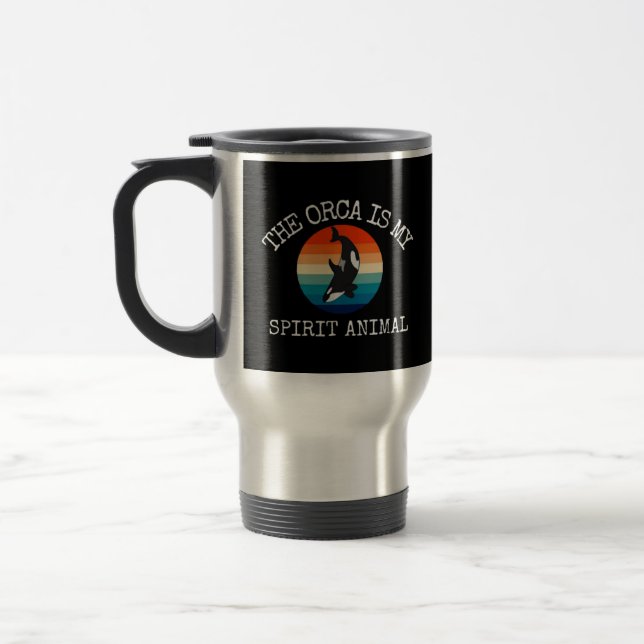 Mug De Voyage Citation Drôle Orca L'Orca Est Mon Esprit Animal (Gauche)