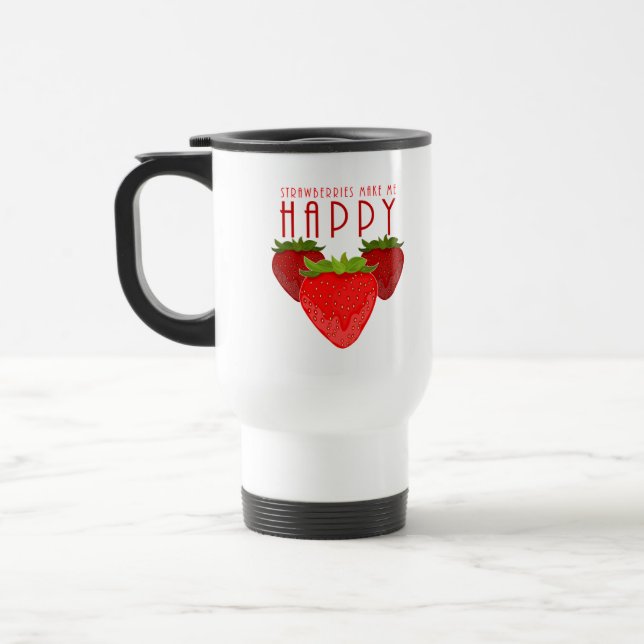 Mug De Voyage Citation Mignonne sur les Fraises | Fruit Mignon (Gauche)