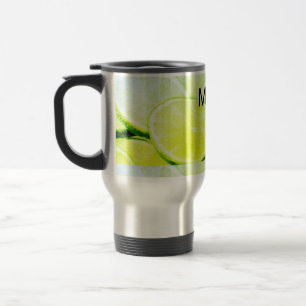 Mug De Voyage Citron vert jaune simple ajouter un nom minimal pe