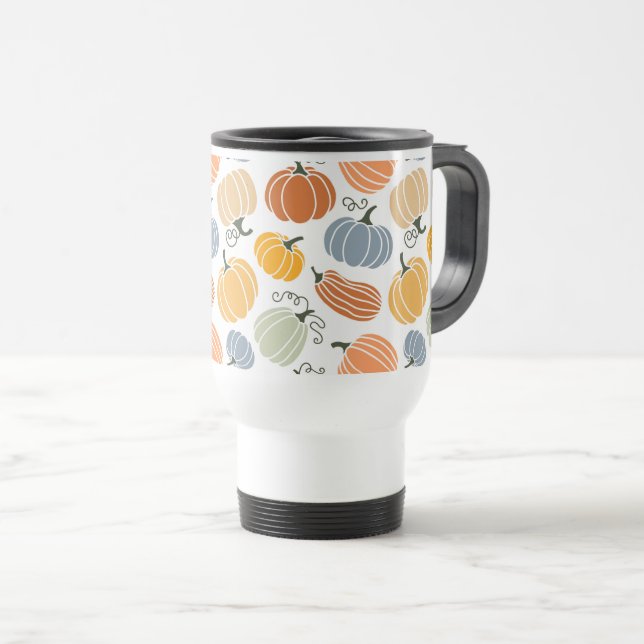 Mug De Voyage Citrouille coloré Motif gourd  (Devant droit)