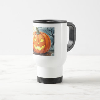 Mug de voyage Citrouille d'Halloween effrayante
