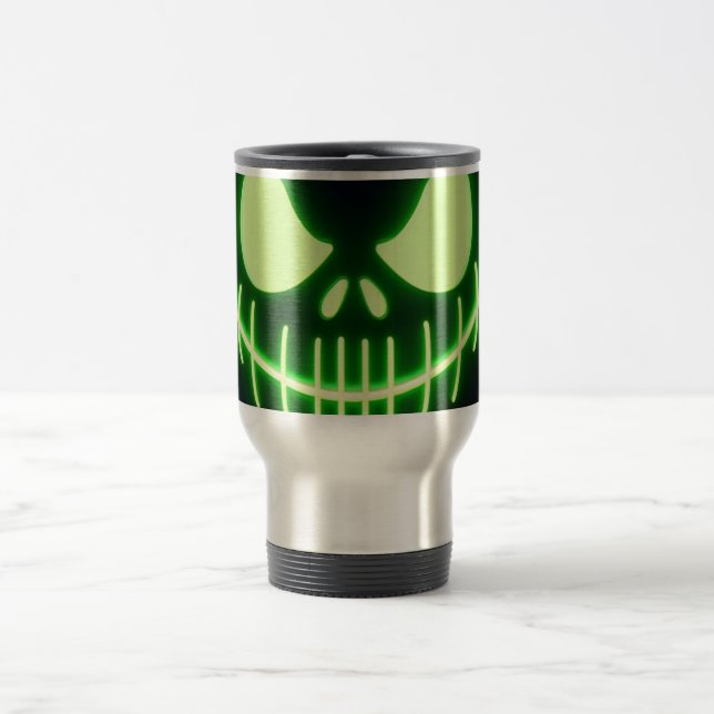 Mug De Voyage citrouille d'Halloween vert éffrayant (Centre)
