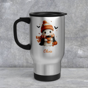 Mug De Voyage Citrouille fantôme cosy personnalisée