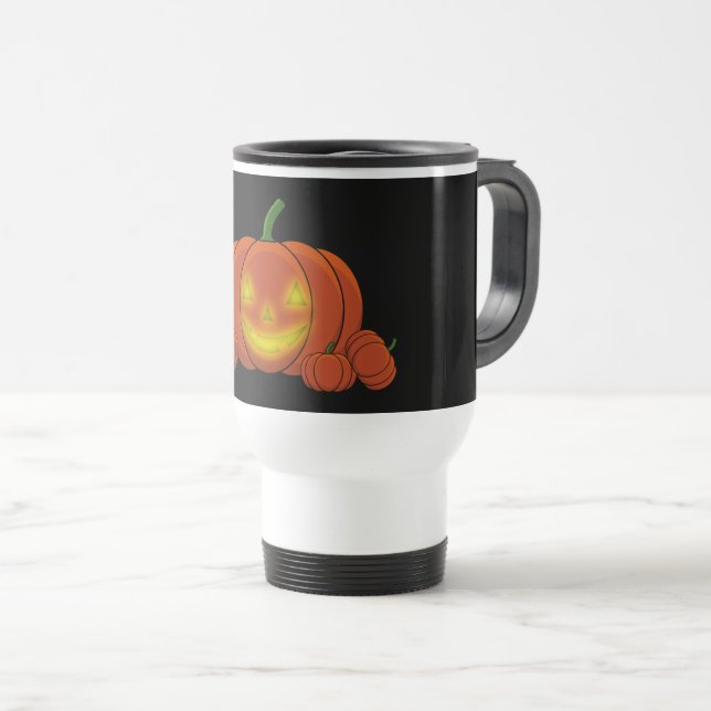 Mug De Voyage Citrouille Jack-o-lanterne (Devant droit)