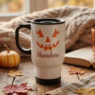 Mug De Voyage Citrouille personnalisée Jack O Lantern Halloween 
