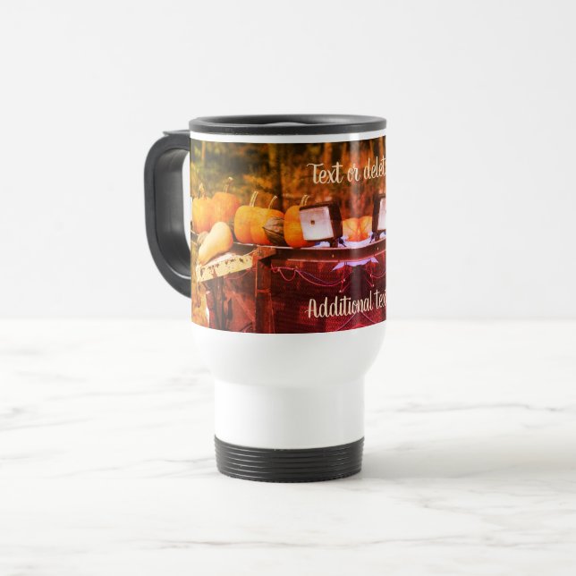 Mug De Voyage Citrouilles Sur Camion Nature Art Personnalisé (Devant gauche)