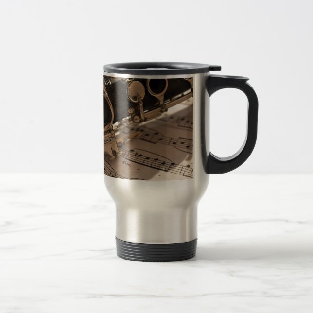 Mug De Voyage Clarinette et feuilles de musique (Droit)