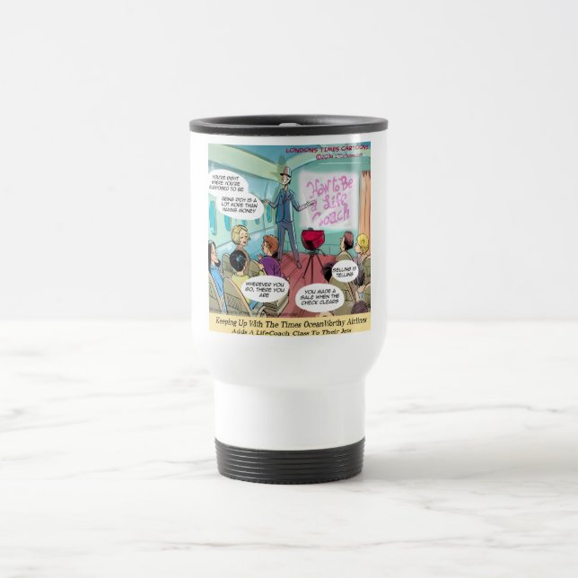 Mug De Voyage Classe LifeCoach aérienne drôle (Centre)