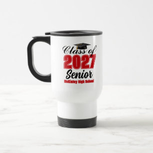 Mug De Voyage Classe rouge de 2027 Senior Custom Lycée