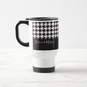 Mug De Voyage Classic moderne noir et blanc Houndstooth