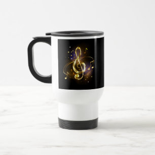Mug De Voyage Clé de Sol Musicale en Or