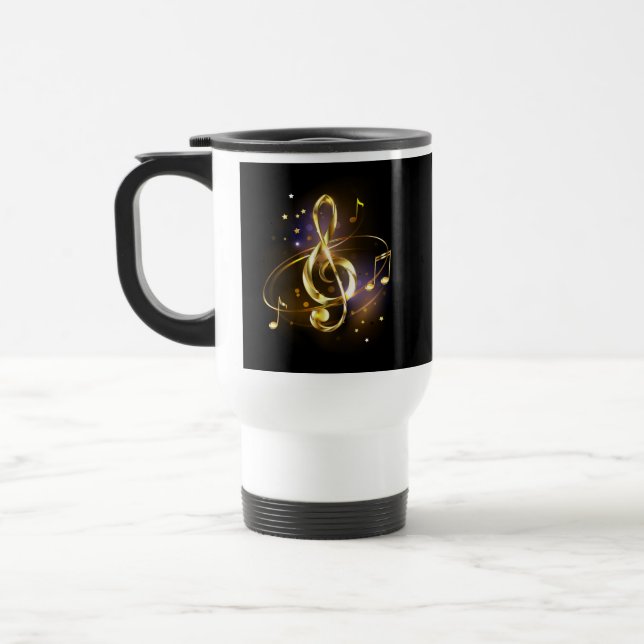Mug De Voyage Clé de Sol Musicale en Or (Gauche)