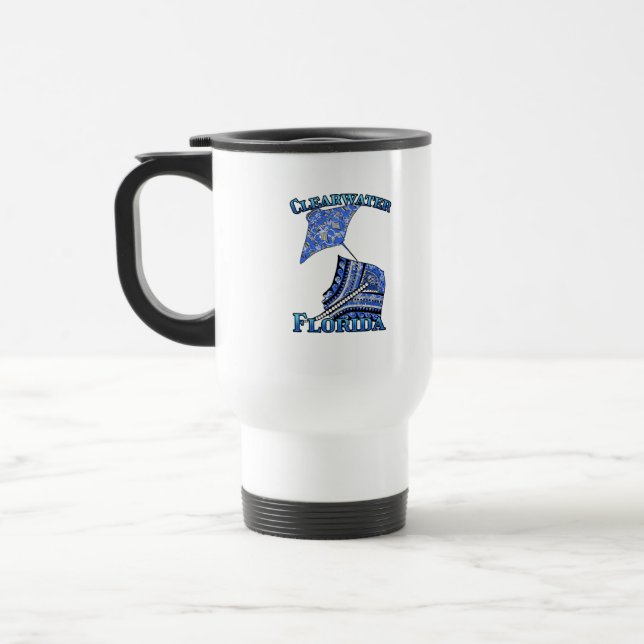 Mug De Voyage Clearwater Florida Tribal Vacances Stingray (Gauche)