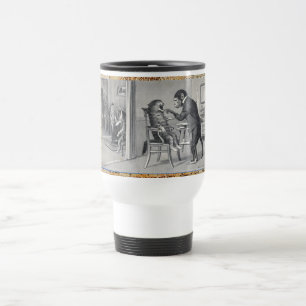 MUG DE VOYAGE CLINIQUE DENTAIRE, LUNETTE DENTISTE ET CHAT