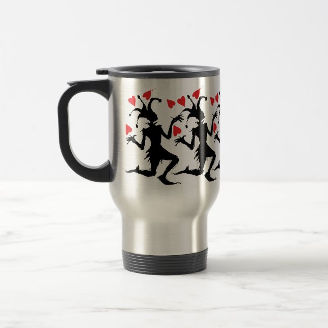 Mug De Voyage Clown Effrayant Jouant avec des Cœurs (Gauche)