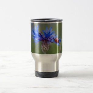 Mug De Voyage Coccinelle sur une bleuet bleu