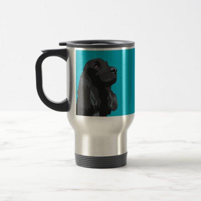 Mug De Voyage Cocker Spaniel - Noir - Modèles de race de base (Gauche)