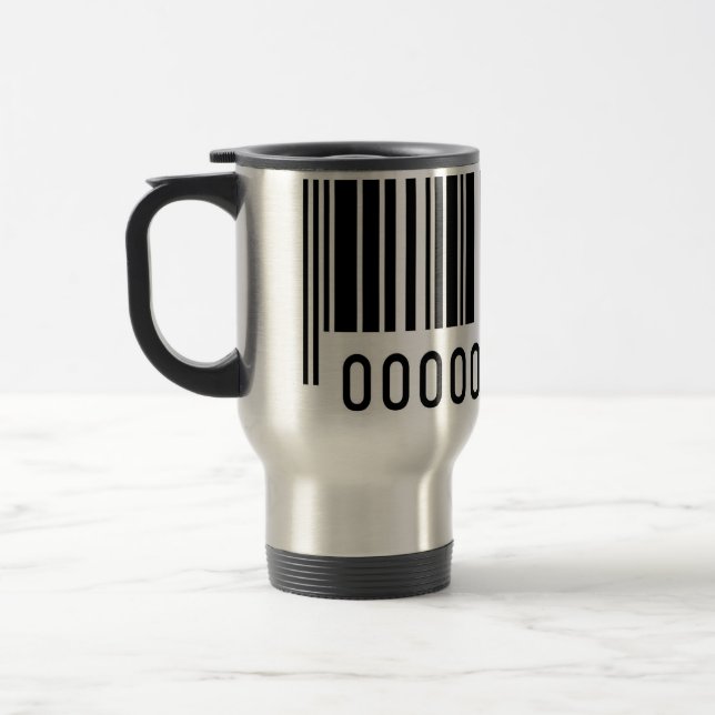 Mug De Voyage Code-barres noir Aluminium Voyage Mug (Gauche)