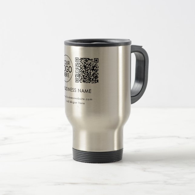 Mug De Voyage Code QR du logo d'entreprise Evénements d'entrepri (Devant droit)