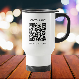 Mug De Voyage Code QR personnalisé et texte Moderne Entreprise