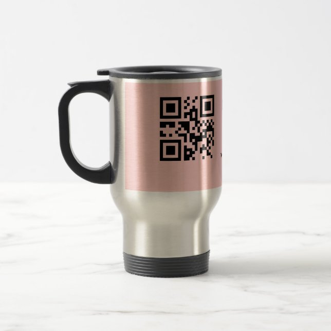 Mug De Voyage Code QR simple pour baby shower avec nom et texte (Gauche)