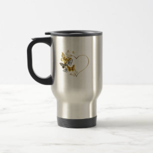 Mug De Voyage Coeur aux papillons d'or