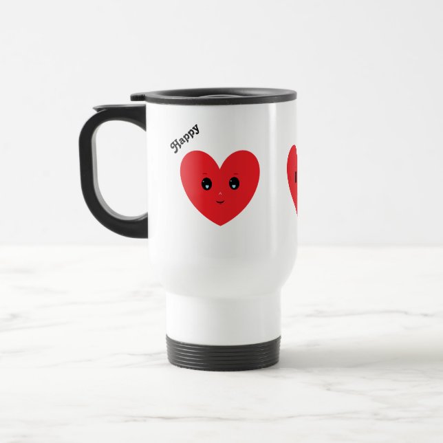 Mug De Voyage Cœur heureux (Gauche)