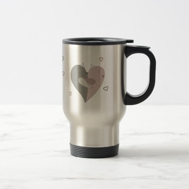 Mug De Voyage Coeur Inséparable (Droit)