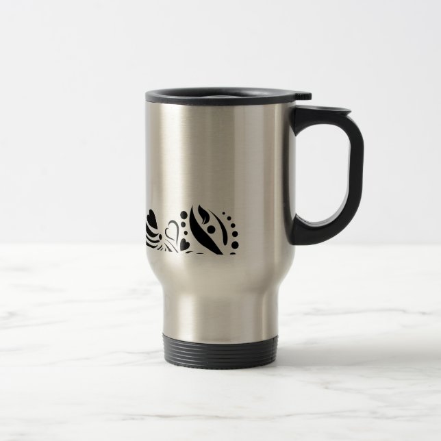 Mug De Voyage Coeur noir (Droit)