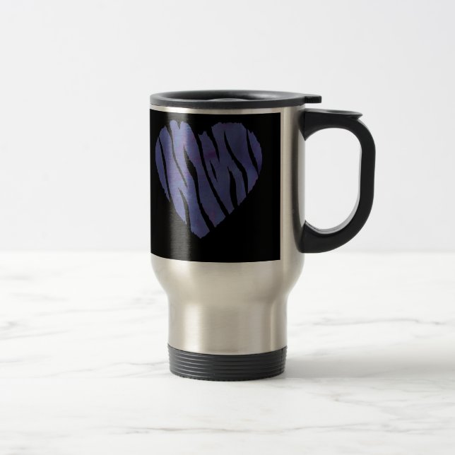 Mug De Voyage Coeur pourpre Poster de animal Zebra (Droit)