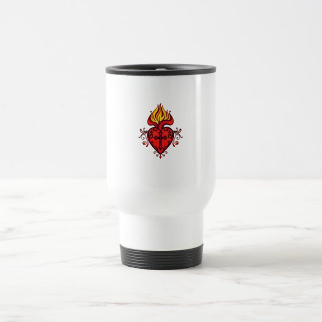 Mug de voyage Cœur Sacré de Jésus catholique (Centre)