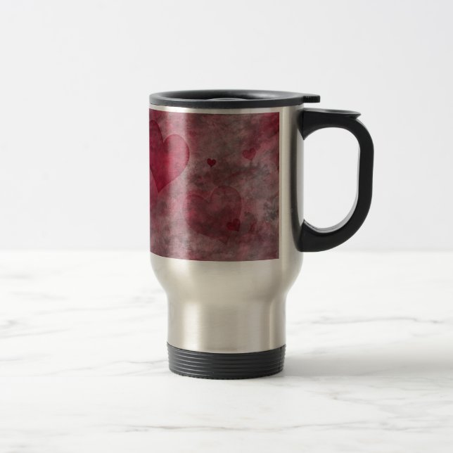 Mug de voyage "Coeurs" (Droit)