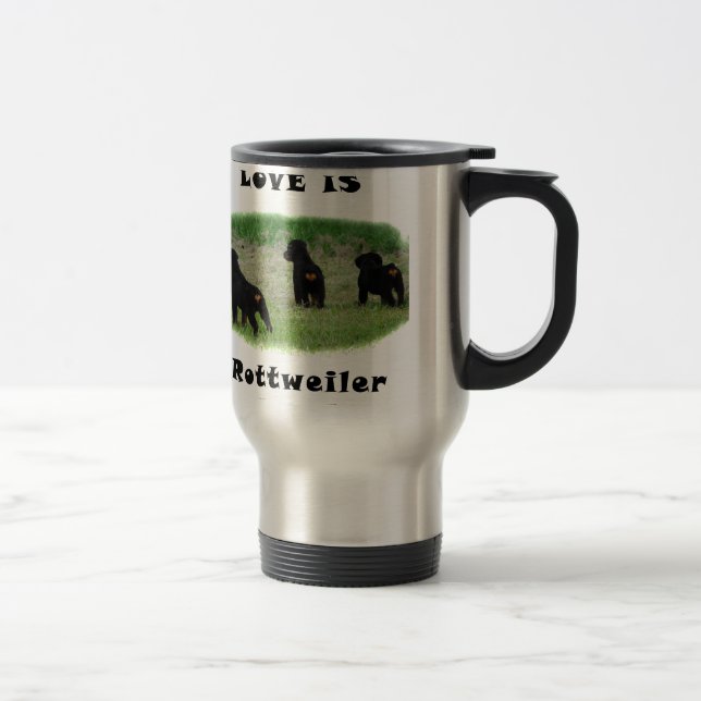 Mug De Voyage Coeurs de rottweiler (Droit)