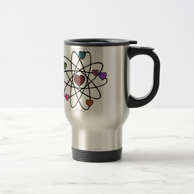 Mug De Voyage Coeurs Empreintes de léopard de Valentine atomique (Droit)