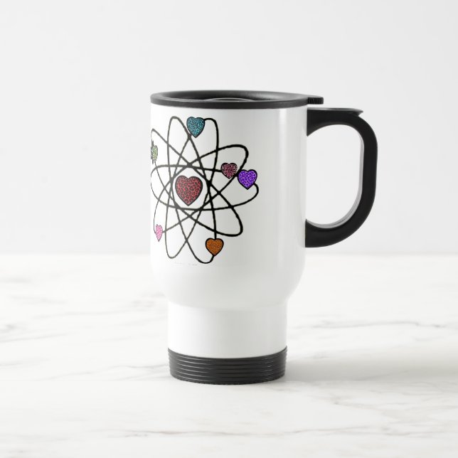 Mug De Voyage Coeurs Empreintes de léopard de Valentine atomique (Droite)