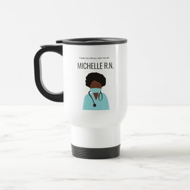 Mug De Voyage Coeurs gracieux : Illustration personnalisée des i (Gauche)